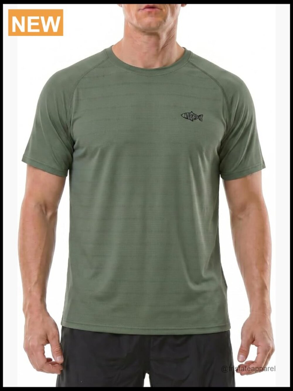 UPF 50+ Sun Protection Rash Guard Shirt Short Sleeve Men's Fishing Tee